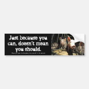 Just because you can, pigs bumper sticker