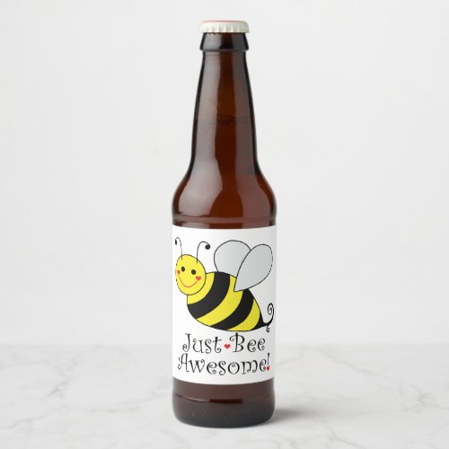 Just Bee Awesome Bumble Bee Beer Bottle Label