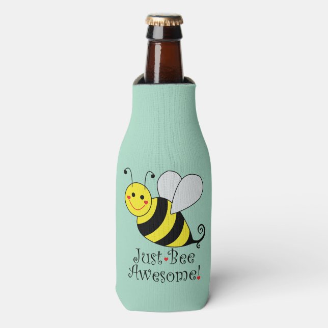 Just Bee Awesome Bumble Bee Bottle Cooler (Bottle Front)