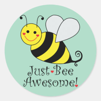 Just Bee Awesome Bumble Bee Classic Round Sticker