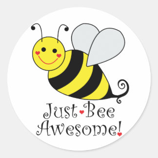 Just Bee Awesome Bumble Bee Classic Round Sticker
