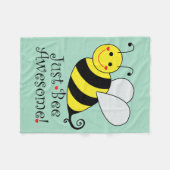 Just Bee Awesome Bumble Bee Fleece Blanket (Front (Horizontal))