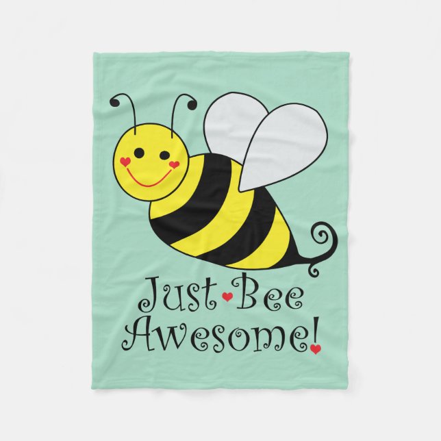 Just Bee Awesome Bumble Bee Fleece Blanket (Front)