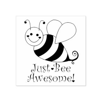 Just Bee Awesome Bumble Bee Rubber Stamp
