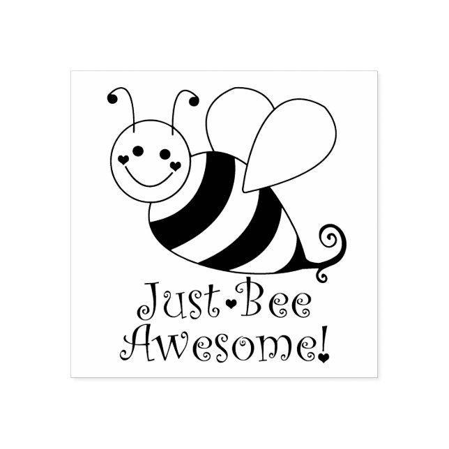 Just Bee Awesome Bumble Bee Rubber Stamp (Imprint)