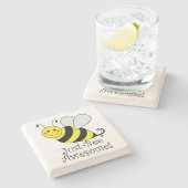 Just Bee Awesome Bumble Bee Stone Coaster (Side)