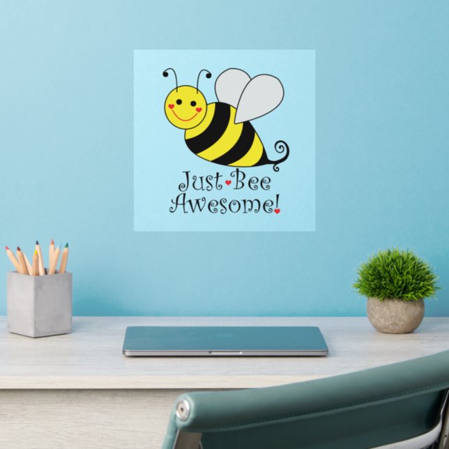 Just Bee Awesome Bumble Bee Wall Decal (Home Office 2)