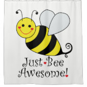 Just Bee Awesome Cute Bumble Bee Shower Curtain (Front)
