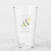 Just Bee Awesome Cute Yellow Bumble Bee Glass (Back)