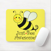 Just Bee Awesome Cute Yellow Bumble Bee Mouse Pad (With Mouse)