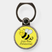 Just Bee Awesome Cute Yellow Bumble Bee Phone Ring Stand (Front)