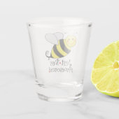 Just Bee Awesome Cute Yellow Bumble Bee Shot Glass (Back)