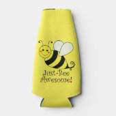 Just Bee Awesome Yellow Bumble Bee Bottle Cooler (Front)