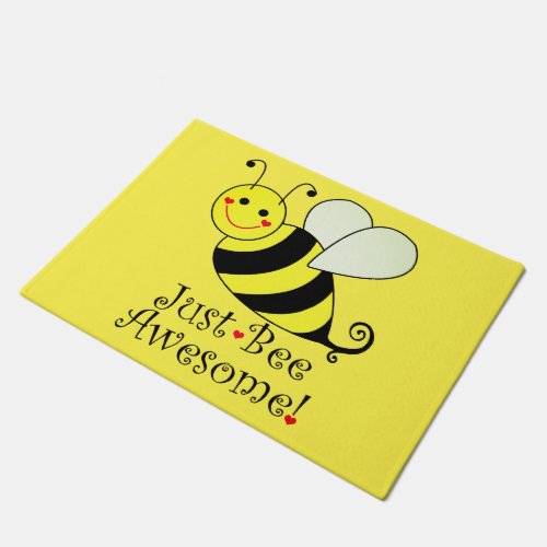 Just Bee Awesome Yellow Bumble Bee Doormat