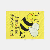 Just Bee Awesome Yellow Bumble Bee Fleece Blanket (Front (Horizontal))