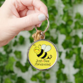 Just Bee Awesome Yellow Bumble Bee Keychain (Hand)