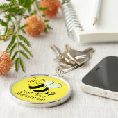 Just Bee Awesome Yellow Bumble Bee Keychain (Side)