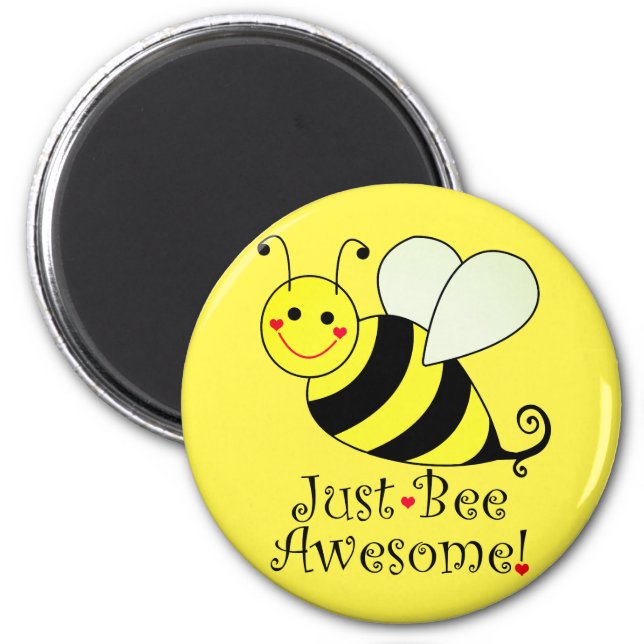 Just Bee Awesome Yellow Bumble Bee Magnet (Front)