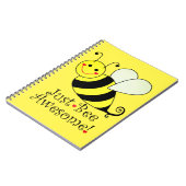 Just Bee Awesome Yellow Bumble Bee Notebook (Left Side)