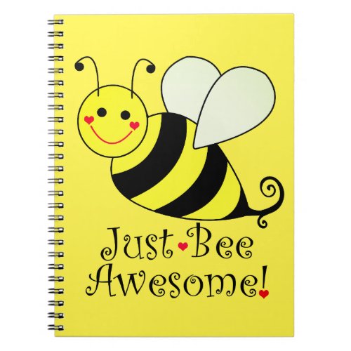 Just Bee Awesome Yellow Bumble Bee Notebook