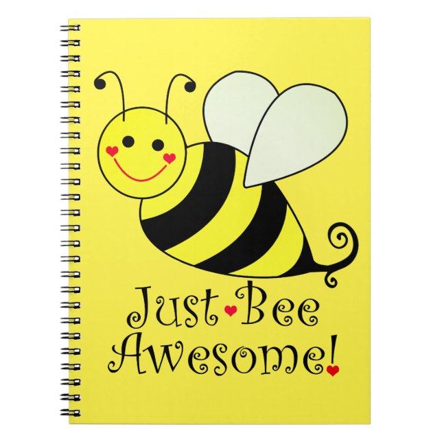Just Bee Awesome Yellow Bumble Bee Notebook (Front)