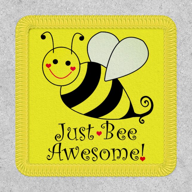 Just Bee Awesome Yellow Bumble Bee Patch (Front)