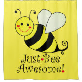 Just Bee Awesome Yellow Bumble Bee Shower Curtain (Front)