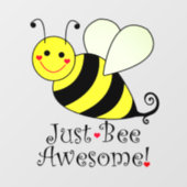 Just Bee Awesome Yellow Bumble Bee Wall Decal (Front)