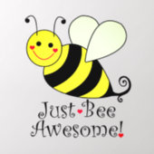 Just Bee Awesome Yellow Bumble Bee Wall Decal (Insitu 2)