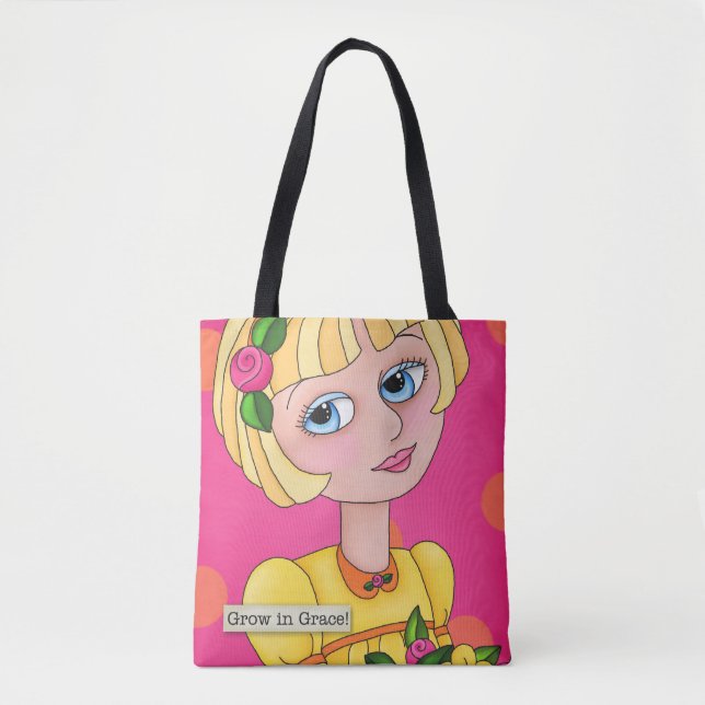 "Just Bee 'n Me Girls" All Over Print Tote Bag (Front)