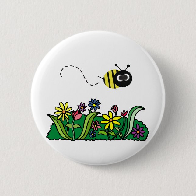 Just Bee Pinback Button (Front)