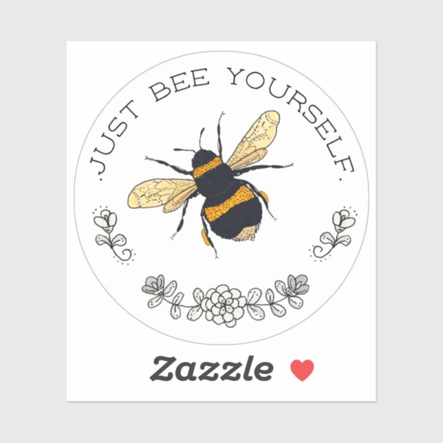 Just Bee Yourself Bumblebee Circle Sticker (Sheet)