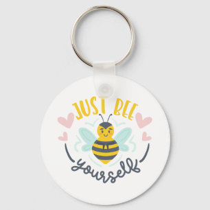 Just Bee Yourself Cute Bee Keychain