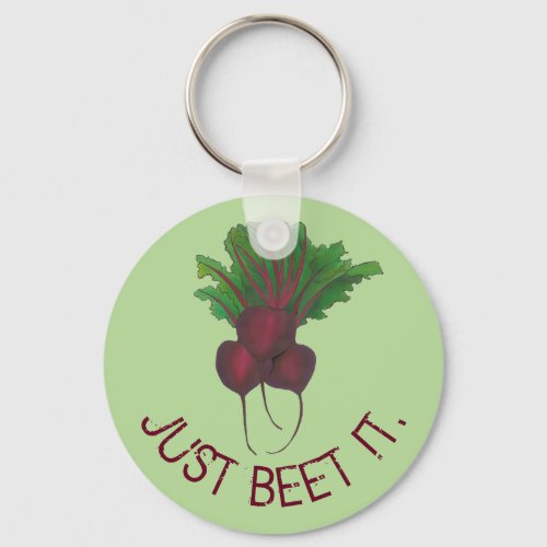 Just Beet It Red Beets Veggie Bunch Gardener Vegan Keychain
