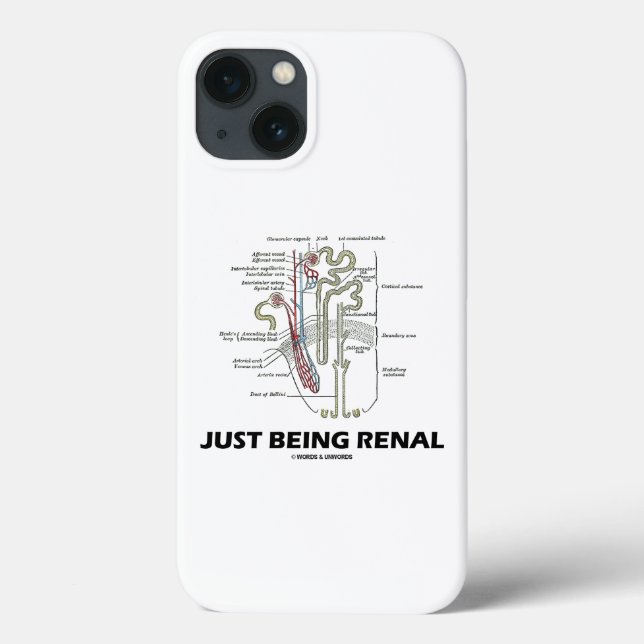 Just Being Renal Kidney Nephron Anatomy Humor Case-Mate iPhone Case (Back)