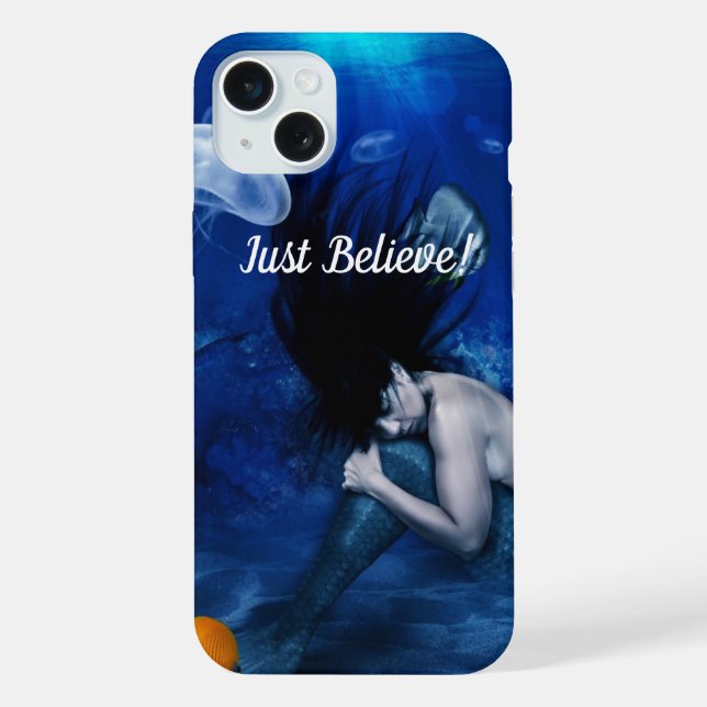 Just Believe Sleeping Mermaid iPhone Case (Back)