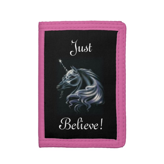 Just Believe Unicorn Tri-fold Wallet (Front Vertical)