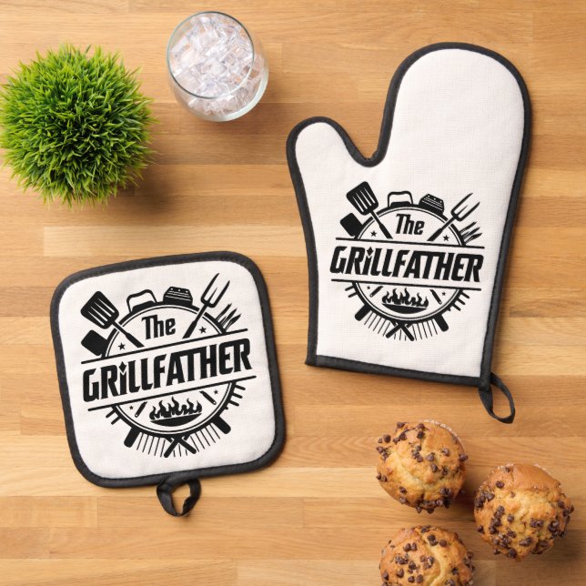 Just Best Dad Ever  Oven Mitt & Pot Holder Set (Top Down)
