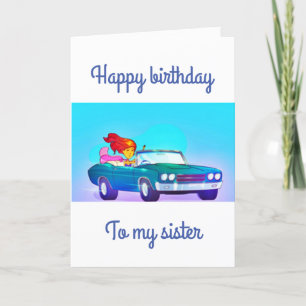 JUST "BETWEEN US SISTERS" FUN BIRTHDAY CARD