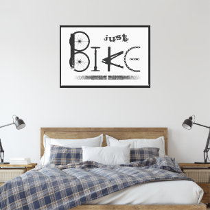 "Just Bike" Graffiti from Bike Parts & Tire Tracks Canvas Print