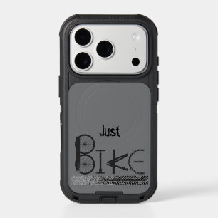 "Just Bike" Graffiti from Bike Parts & Tire Tracks iPhone 17 Pro Case