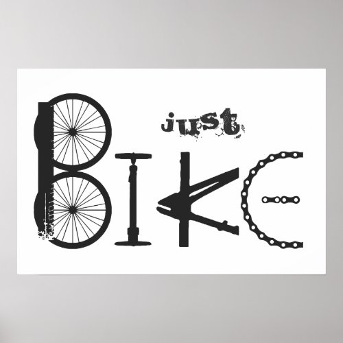 Just Bike Graffiti from Bike Parts  Tire Tracks Poster