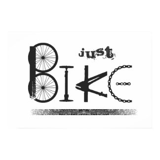 "Just Bike" Graffiti from Bike Parts & Tire Tracks Poster