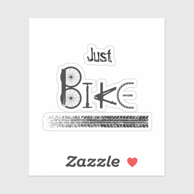 "Just Bike" Graffiti from Bike Parts & Tire Tracks Sticker (Sheet)