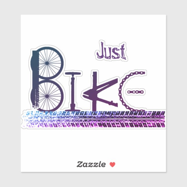 "Just Bike" Graffiti from Bike Parts & Tire Tracks Sticker (Sheet)
