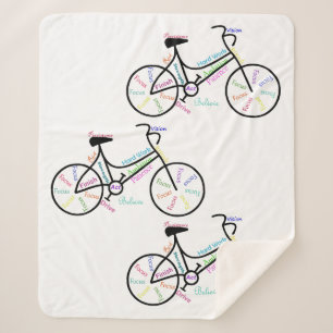 Just Bike Motivational Inspirational Words Sherpa Blanket