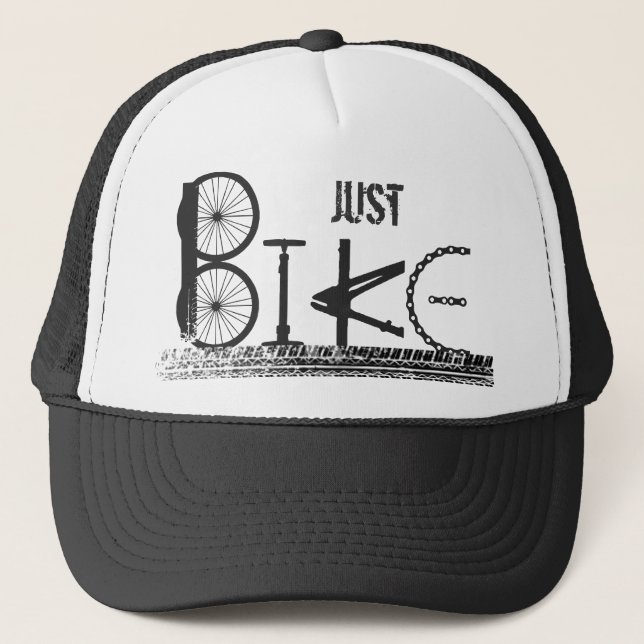 Just Bike Parts Word Graffiti Urban Design Trucker Hat (Front)