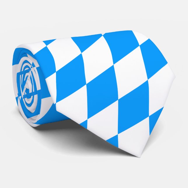 Just blue and white, Bavarian pure. Neck Tie (Rolled)