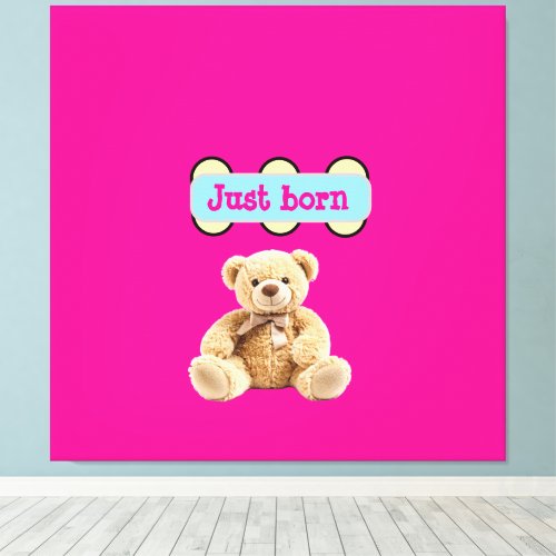 Just Born Teddy Bear Design Canvas Print