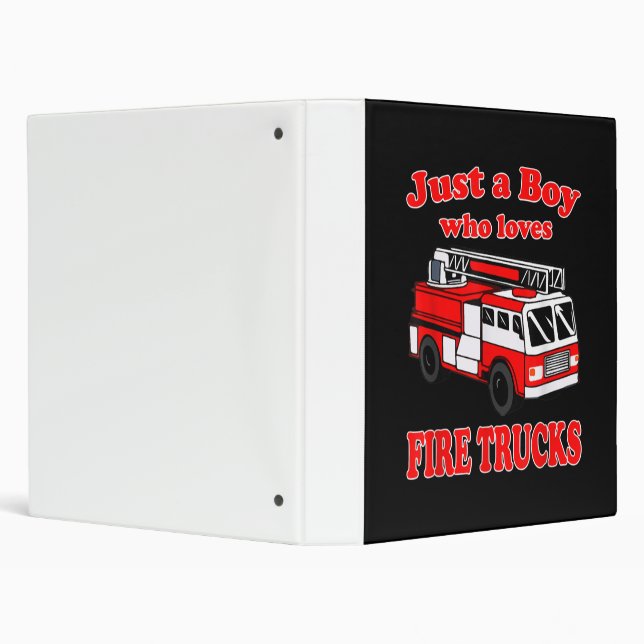 Just Boy Who Loves Firetruck & Toddler Firefighter 3 Ring Binder (Background)